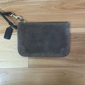 Coach Brown Suede Wristlet